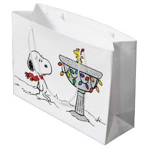 Peanuts Snoopy & Woodstock Frozen Birdbath Large Gift Bag