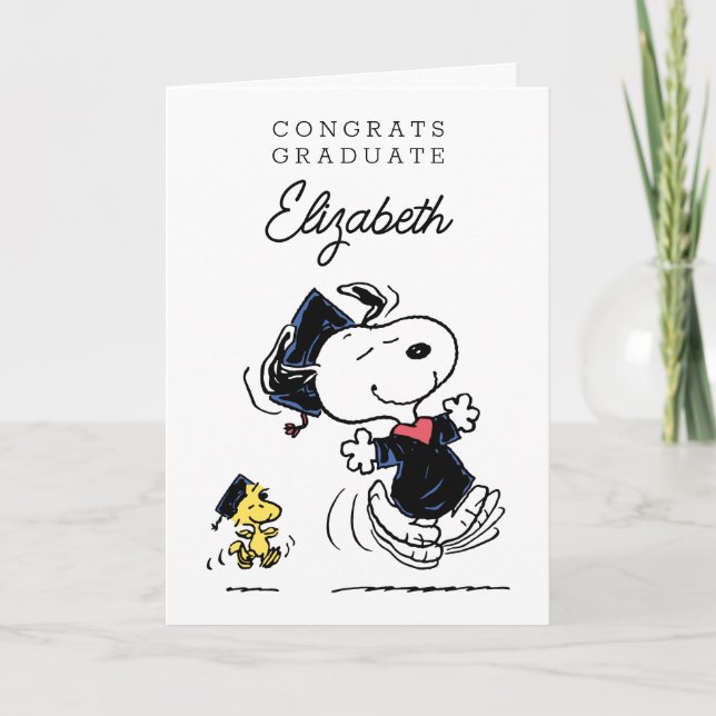 Peanuts | Snoopy & Woodstock Graduation Card (Front)