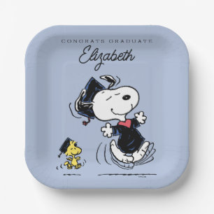 Peanuts Snoopy & Woodstock Graduation Paper Plate