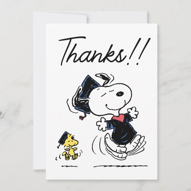 Peanuts | Snoopy & Woodstock Graduation Thank You (Front)