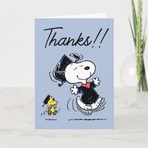 Peanuts   Snoopy & Woodstock Graduation Thank You Card