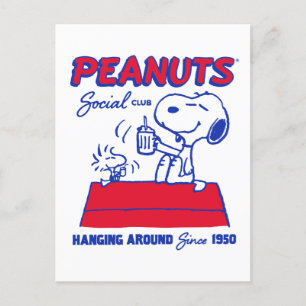 Peanuts   Snoopy & Woodstock Hanging Around Postcard