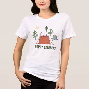 Peanuts Snoopy & Woodstock Happiness is Camping Tri-Blend Shirt