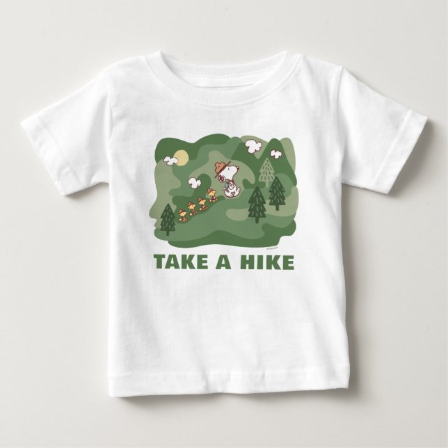 Peanuts | Snoopy & Woodstock Happiness is Hiking Baby T-Shirt (Front)