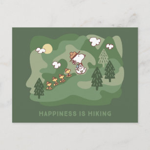 Peanuts   Snoopy & Woodstock Happiness is Hiking Postcard