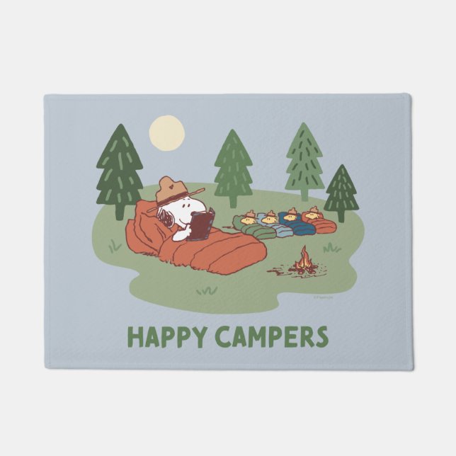 Peanuts | Snoopy & Woodstock Happy Campers Doormat (Front)