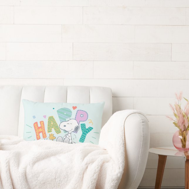 Peanuts | Snoopy & Woodstock Happy Lumbar Cushion (Couch)