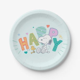 Peanuts   Snoopy & Woodstock Happy Paper Plate