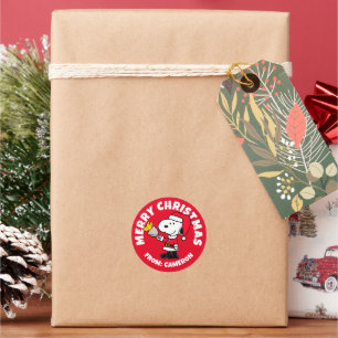 Peanuts   Snoopy & Woodstock Ho Ho Ho Classic Round Sticker