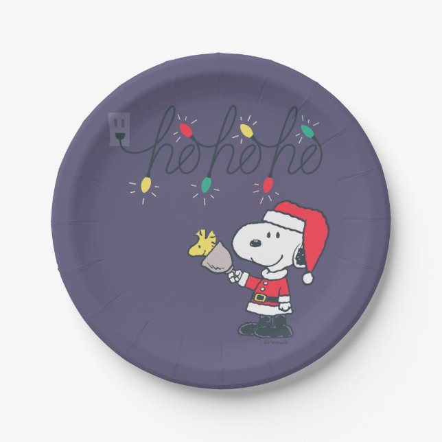 Peanuts | Snoopy & Woodstock Ho Ho Ho Paper Plate (Front)