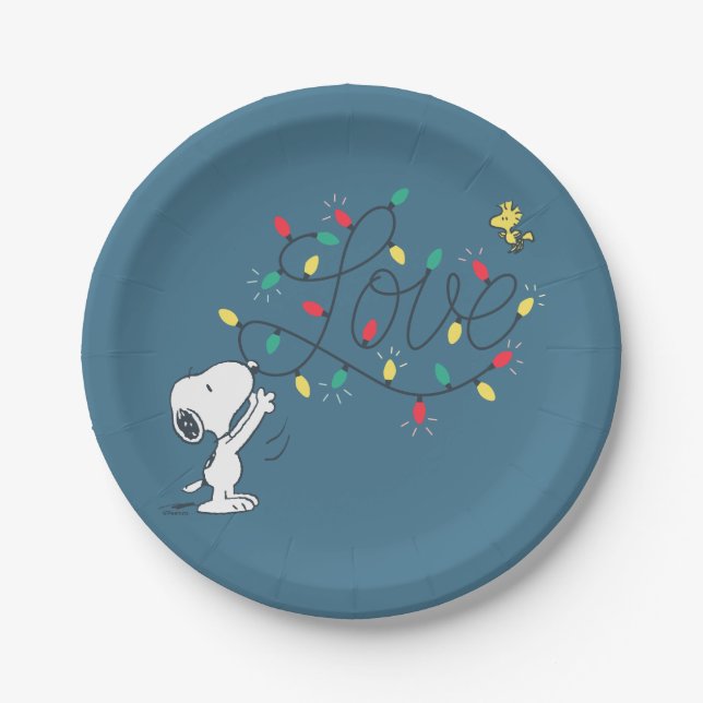 Peanuts | Snoopy & Woodstock Holiday Decorating Paper Plate (Front)