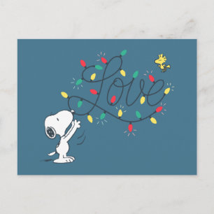 Peanuts   Snoopy & Woodstock Holiday Decorating Postcard