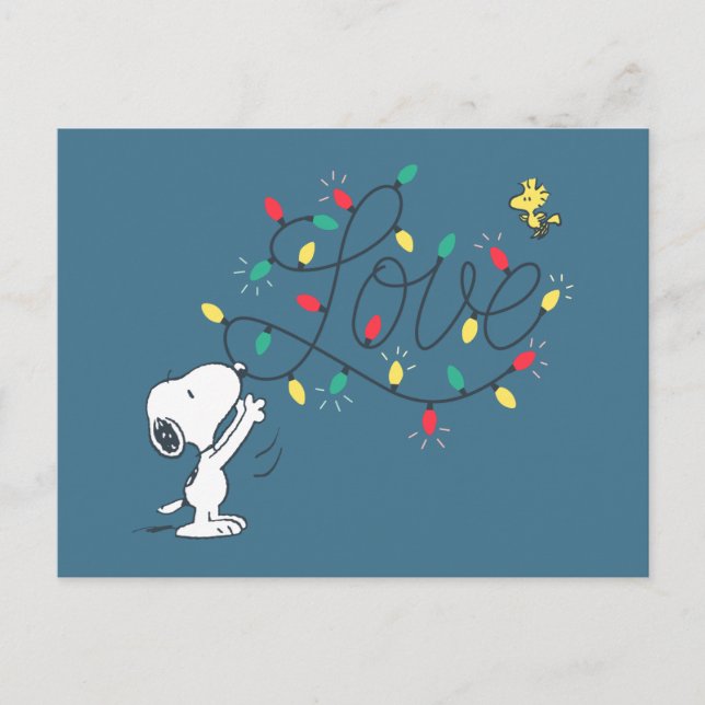 Peanuts | Snoopy & Woodstock Holiday Decorating Postcard (Front)