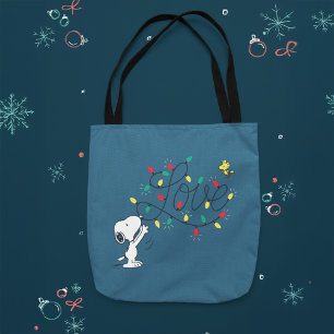 Peanuts   Snoopy & Woodstock Holiday Decorating Tote Bag