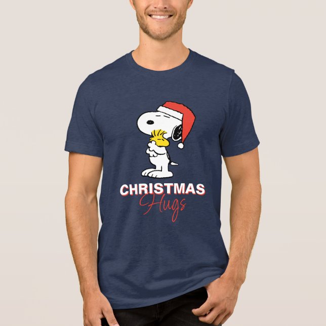 Peanuts | Snoopy & Woodstock Holiday Hugs Tri-Blend Shirt (Front)