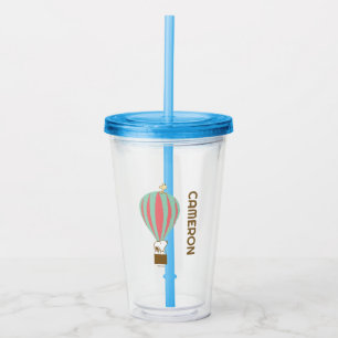 Peanuts   Snoopy & Woodstock Hot Air Balloon Acrylic Tumbler