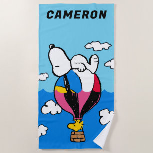 Peanuts   Snoopy & Woodstock Hot Air Balloon Beach Towel