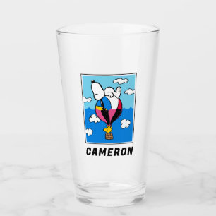 Peanuts   Snoopy & Woodstock Hot Air Balloon Glass