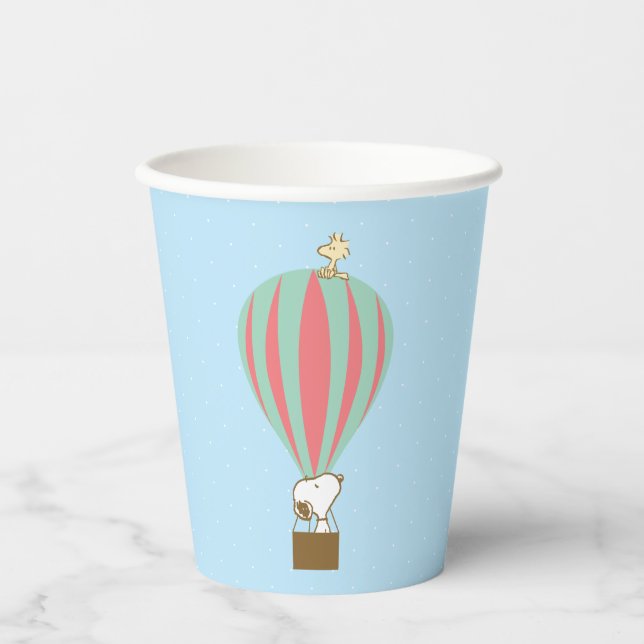 Peanuts | Snoopy & Woodstock Hot Air Balloon Paper Cups (Front)