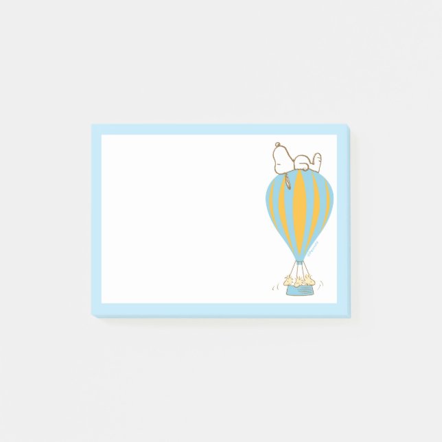 Peanuts | Snoopy & Woodstock Hot Air Balloon Post-it Notes (Front)