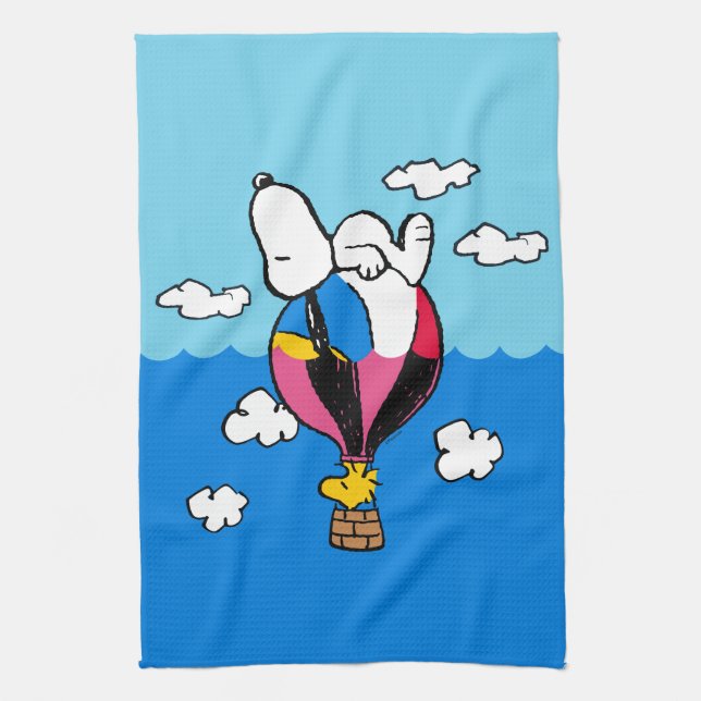 Peanuts | Snoopy & Woodstock Hot Air Balloon Tea Towel (Vertical)