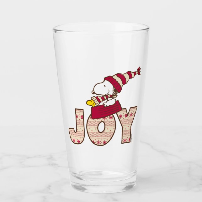 Peanuts | Snoopy & Woodstock Joy Sled Ride Glass (Front)