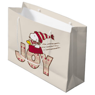 Peanuts Snoopy & Woodstock Joy Sled Ride Large Gift Bag