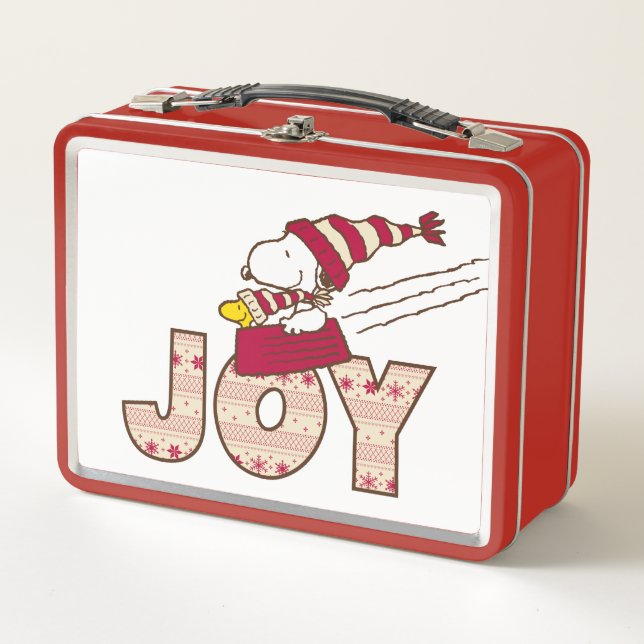 Peanuts | Snoopy & Woodstock Joy Sled Ride Metal Lunch Box (Front)