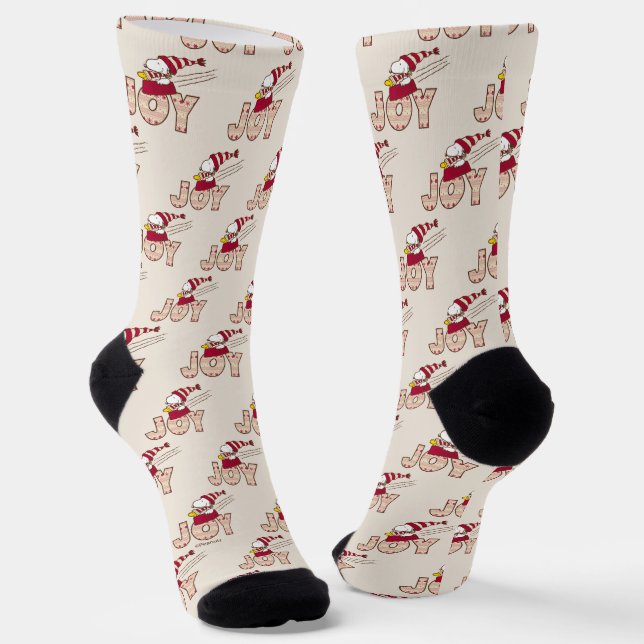 Peanuts | Snoopy & Woodstock Joy Sled Ride Socks (Angled)