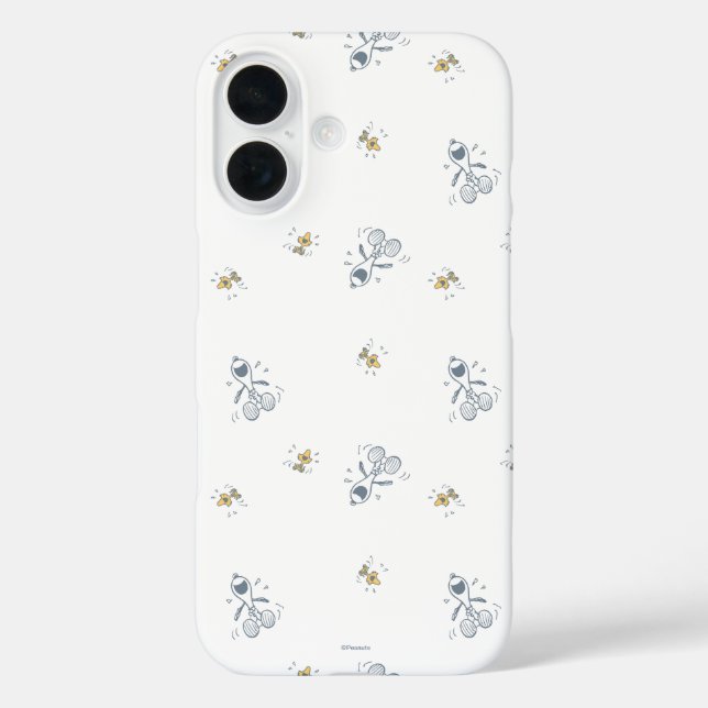 Peanuts | Snoopy & Woodstock Laughing Pattern Case-Mate iPhone Case (Back)