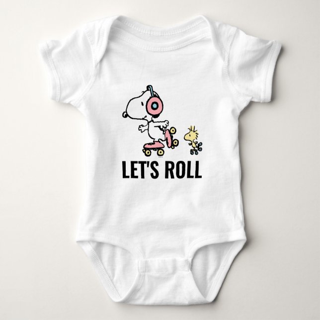 PEANUTS | Snoopy & Woodstock | Let's Roll Baby Bodysuit (Front)