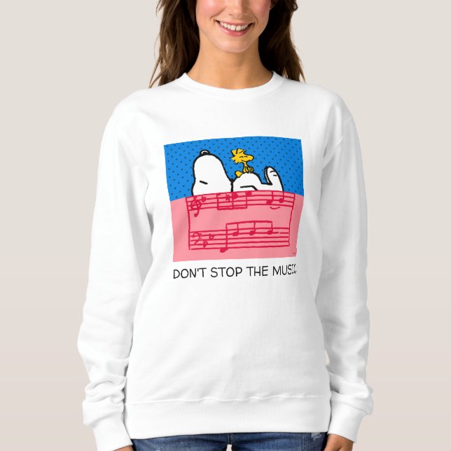Peanuts | Snoopy & Woodstock Music & Polka Dots Sweatshirt (Front)