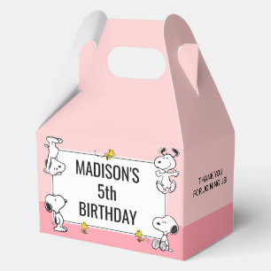 Peanuts Snoopy & Woodstock Pink Birthday Favour Box