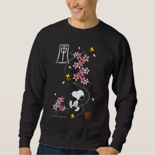 Peanuts   Snoopy & Woodstock Pink Spring Blossoms Sweatshirt
