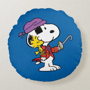 Peanuts   Snoopy & Woodstock Pirates Round Cushion