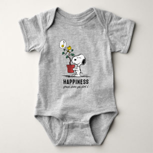 Peanuts Snoopy & Woodstock Plant A Tree Baby Bodysuit