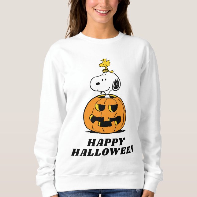 Peanuts | Snoopy & Woodstock Pop-up Pumpkin Sweatshirt (Front)