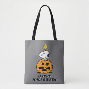 Peanuts   Snoopy & Woodstock Pop-up Pumpkin Tote Bag