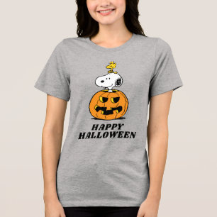Peanuts Snoopy & Woodstock Pop-up Pumpkin Tri-Blend Shirt