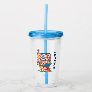 Peanuts   Snoopy & Woodstock Rainbow Paint Acrylic Tumbler