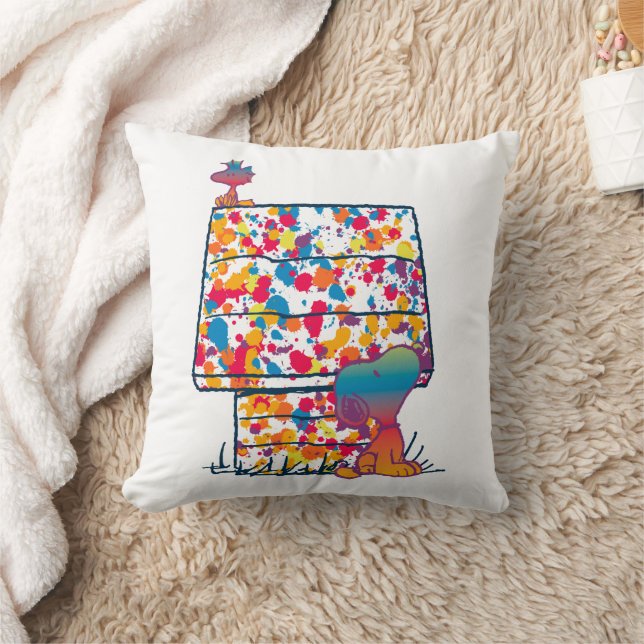 Peanuts | Snoopy & Woodstock Rainbow Paint Cushion (Blanket)