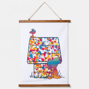 Peanuts   Snoopy & Woodstock Rainbow Paint Hanging Tapestry