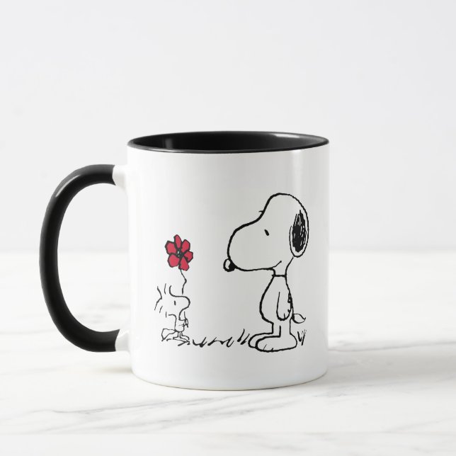 Peanuts | Snoopy & Woodstock Red & Black Mug (Left)