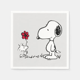 Peanuts   Snoopy & Woodstock Red & Black Napkin