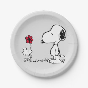 Peanuts   Snoopy & Woodstock Red & Black Paper Plate