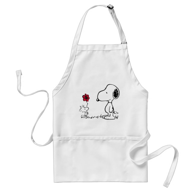 Peanuts | Snoopy & Woodstock Red & Black Standard Apron (Front)