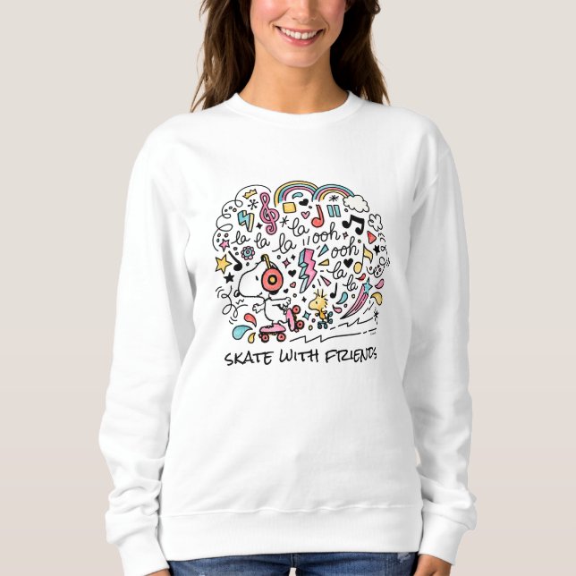Peanuts | Snoopy & Woodstock Roller Skating Sweatshirt (Front)