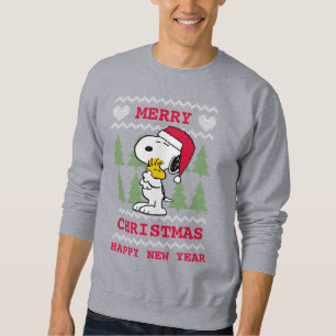 Peanuts Snoopy & Woodstock Santa Claus Hug Sweatshirt
