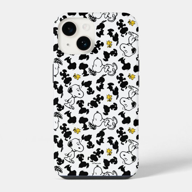 Peanuts |  Snoopy & Woodstock Shadow Pattern iPhone Case (Back)