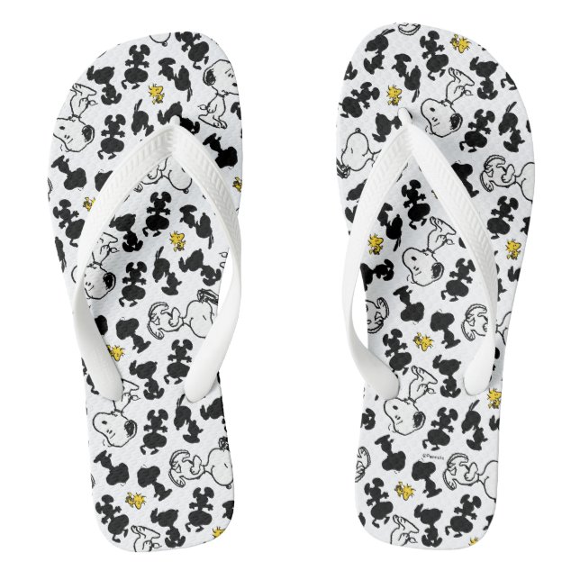 Peanuts |  Snoopy & Woodstock Shadow Pattern Jandals (Footbed)